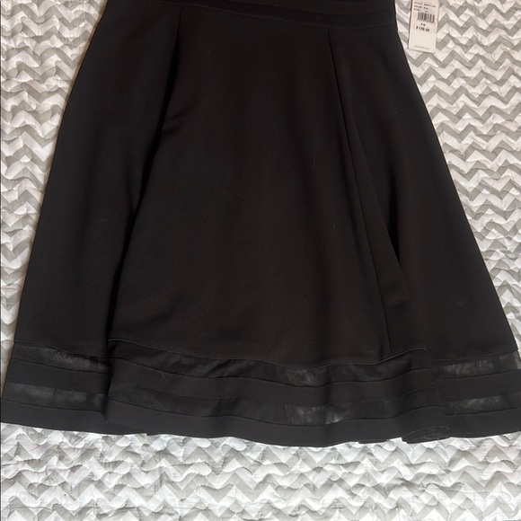 NWT Calvin Klein Black Sleeveless Cocktail Dress Mesh Stripes - Picture 7 of 14